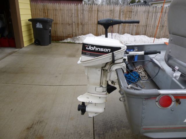 14' Alumacraft 1994 Boat, With Trailer,15 Horse Outboard 