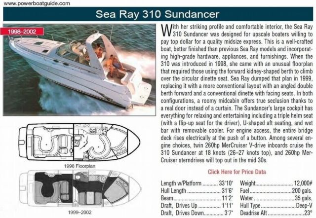 2001 Sea Ray 310 Sundancer Cruiser (Power)